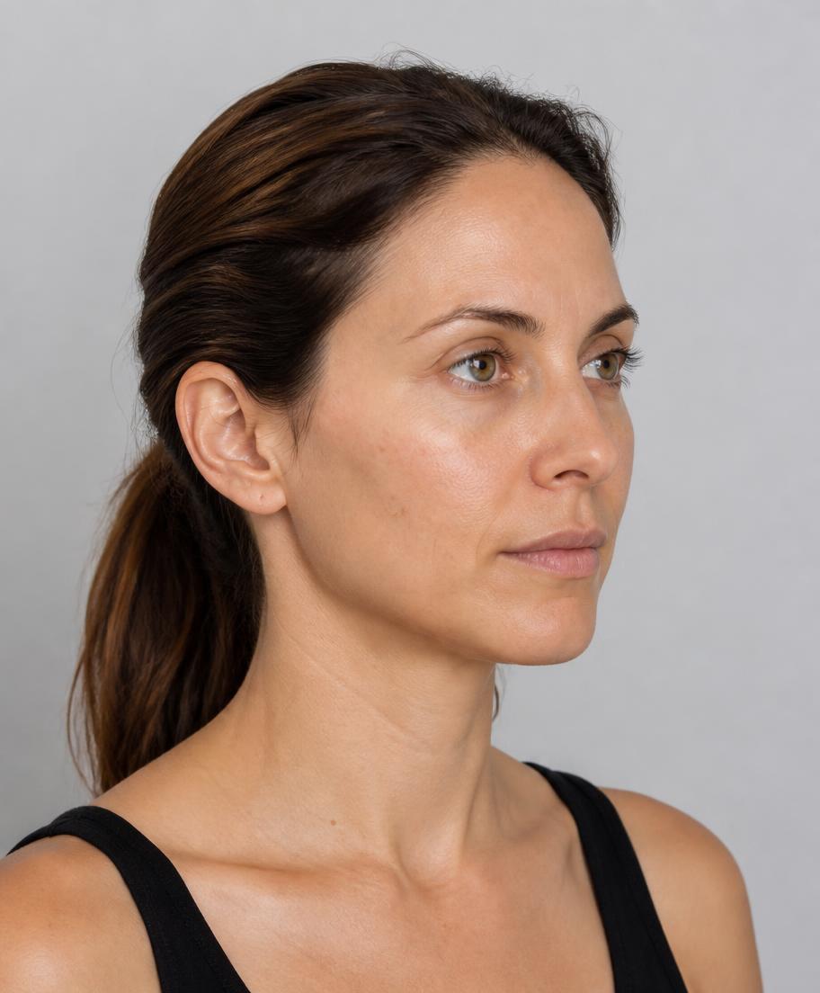 Imagem demonstrativa: perfil facial depois do contorno